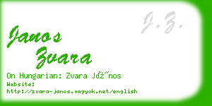 janos zvara business card